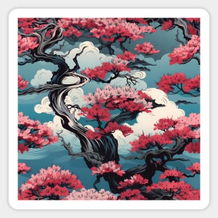 Sakura bonsai tree pattern Sticker